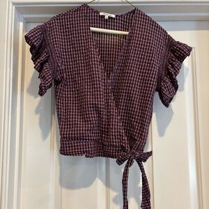 Madewell flutter sleeve wrap top